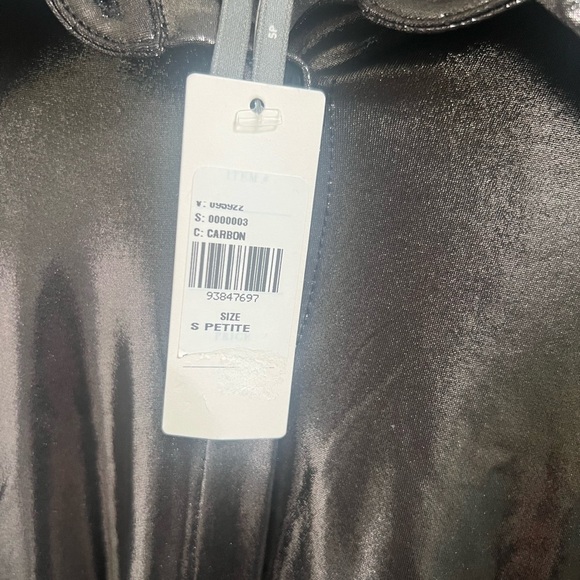 NWT new SP small petite Anthropologie shine button down shirt carbon gunmetal - Picture 5 of 17